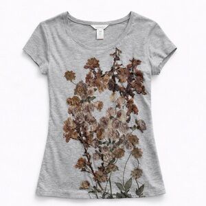 Sundance Gray Floral Short Sleeve Tee